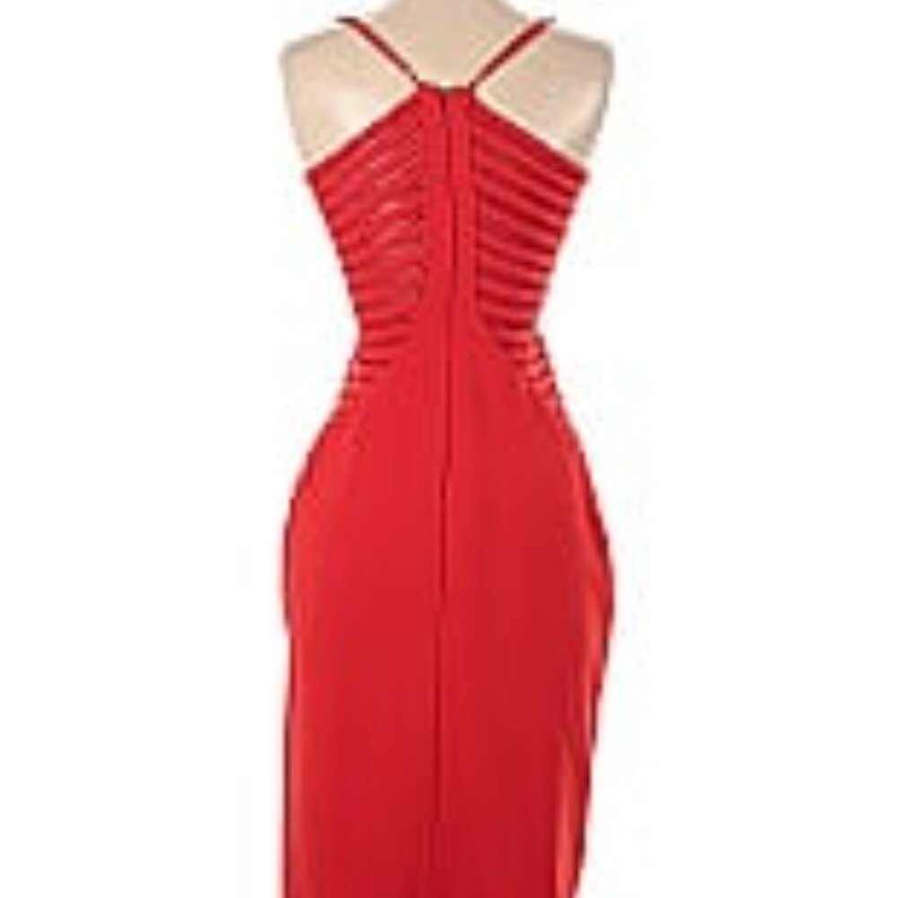 Halston Heritage Red Cutout Dress โ Size 2 - Picture 5 of 10